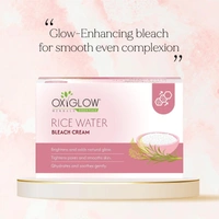 Oxygen Herbals Oxy Glow Herbals Rice Water Bleach Cream 300 gm | Skin Brightening & Hair Lightening | Rice Water Extract for Radiant Glow | Smooth Even Tone | Salon Results at Home