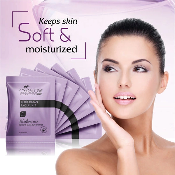 OxyGlow Herbals Pro Facial Kit 81g | Ultra De-Tan 7 Step Facial Kit with Power Mask, Brightening & Glow Treatment | Suitable for All Skin Types