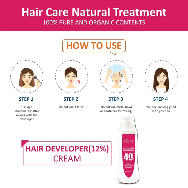 OxyGlow Herbals Professional Hair Developer 12% 1000ml | 40 Volume Cream Developer for Hair Coloring, Long-Lasting Color, Shine & Salon Results