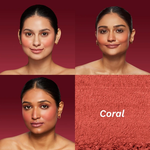 Pilgrim Blush 2-IN-1 Duo Coral Rumba-02, 9g | Dual Shades for a Natural, Buildable Flush of Color, Perfect for Customizing Your Look.
