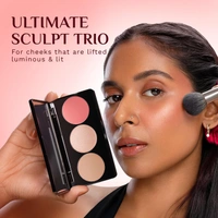 Pilgrim 3-in-1 Face Palette 12g Bold Charme - 03| Blush, Highlighter & Contour Makeup Kit | Highly Pigmented, Long-Lasting | Perfect for All Skin Tones |