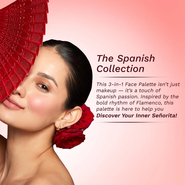 Pilgrim 3-in-1 Face Palette 12g Bold Charme - 03| Blush, Highlighter & Contour Makeup Kit | Highly Pigmented, Long-Lasting | Perfect for All Skin Tones |