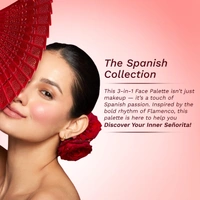 Pilgrim 3-in-1 Face Palette 12g Bold Charme - 03| Blush, Highlighter & Contour Makeup Kit | Highly Pigmented, Long-Lasting | Perfect for All Skin Tones |