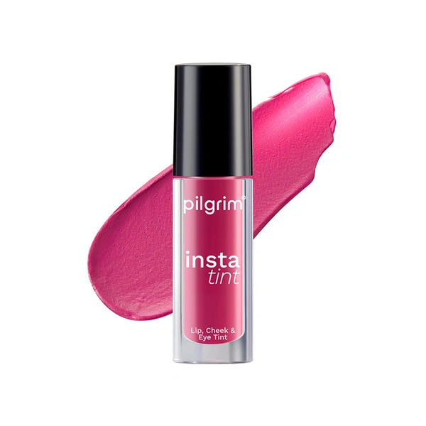Pilgrim 3-in-1 Insta Tint - 2.5g | Multi-purpose Lip, Cheek & Eye Tint | With Goodness Of Spanish Squalane, Almond Oil, Avocado Oil And Macadamia Nut Oil | Lightweight | Long-lasting & Buildable Color | Natural Glow | Perfect for All Skin Tones | (Pink Filter - 01)