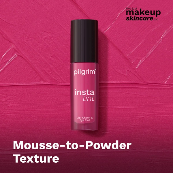 Pilgrim 3-in-1 Insta Tint - 2.5g | Multi-purpose Lip, Cheek & Eye Tint | With Goodness Of Spanish Squalane, Almond Oil, Avocado Oil And Macadamia Nut Oil | Lightweight | Long-lasting & Buildable Color | Natural Glow | Perfect for All Skin Tones | (Pink Filter - 01)
