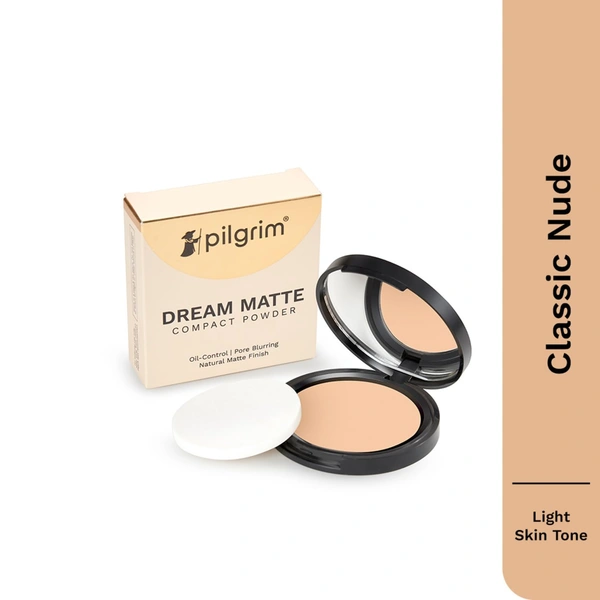 Pilgrim Dream Matte Compact Powder 70g, 123-Classic Nude | Lightweight, Shine-Control Formula for a Natural, Matte Finish.