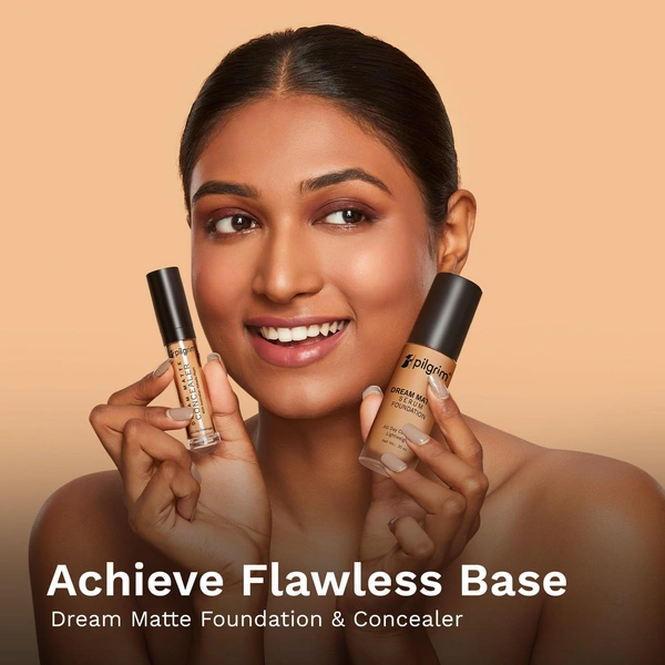 Pilgrim Dream Matte Liquid Concealer Almond � 25, 7.3ml | Full Coverage, Non-Cakey Formula for Brightening Under-Eyes and Spot Concealing.