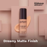 Pilgrim Dream Matte Serum Foundation (225-Natural Almond), 30ml | Flawless Matte Finish, Hydrating, and Long-Lasting Wear for Natural-Looking Coverage.