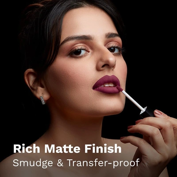 Pilgrim Liquid Matte Lipstick 05 Wine Spill| Bold & Long-Lasting | Transfer-Proof Formula | Stunning Matte Finish | Hydrating, Comfortable & Vegan