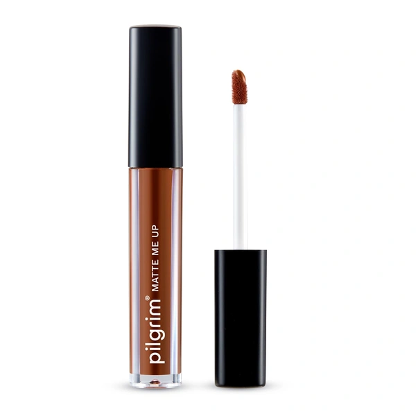 Pilgrim Liquid Matte Lipstick 20 Brown Mischief|Bold Brown Mischief Shade | Velvety Matte Finish | Long-Lasting | Smudge-Proof | Lightweight Formula for All-Day Comfort & Rich Pigmented Color