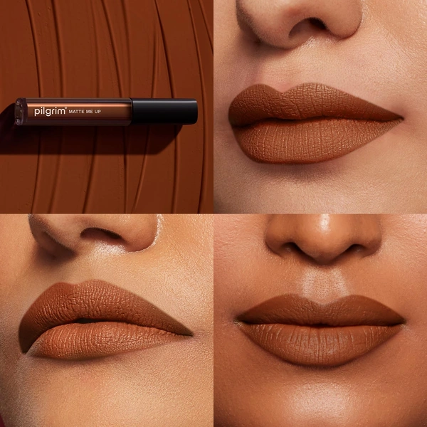 Pilgrim Liquid Matte Lipstick 20 Brown Mischief|Bold Brown Mischief Shade | Velvety Matte Finish | Long-Lasting | Smudge-Proof | Lightweight Formula for All-Day Comfort & Rich Pigmented Color