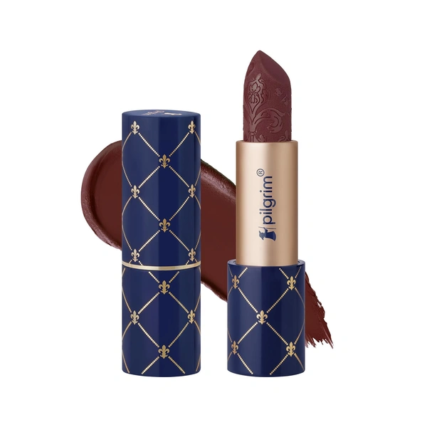 Pilgrim Oh So Creme Bullet Lipstick with Hot Chocolat-24 Shade | Silky Matte Finish & Highly Pigmented | Long Lasting & Smooth Glide | Lightweight Formula with French Grape Seed Oil
