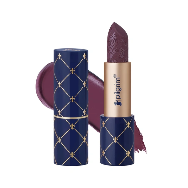Pilgrim Oh So Creme Bullet Lipstick with Midnight Vin�e-21 Shade | Silky Matte Finish & Highly Pigmented | Long Lasting & Smooth Glide | Lightweight Formula with French Grape Seed Oil