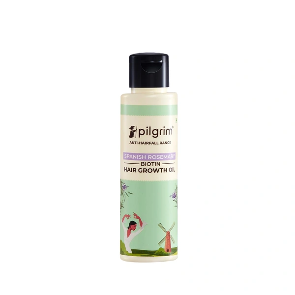 Pilgrim Spanish Rosemary & Biotin Hair Growth Oil 100ml | Stimulates Hair Growth, Strengthens Roots, and Promotes Thick, Healthy Hair.