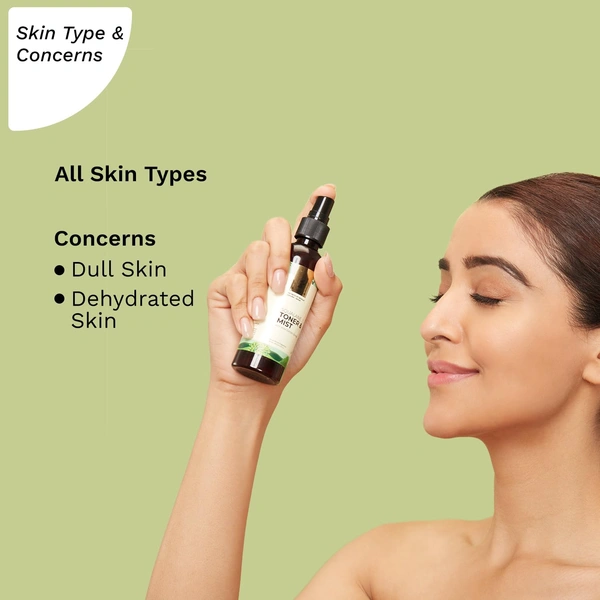 Pilgrim Spanish Squalane Face Toner & Mist - 100ml | With Kiwi Extract & Aloe | Brightens & Soothes Skin | Alcohol-free Toner for Open Pores Tightening | Hydrating & Refreshing | Oil Free Skin | For All Skin Types