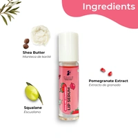 Pilgrim Squalane Strawberry Roll-On Lip Serum - 6ml | With Shea Butter & Pomegranate Extract | Moisturize & Protect Lips | Soft, Smooth & Nourished Lips | For Plump & Soft Lips | Lip Balm with Natural Ingredients
