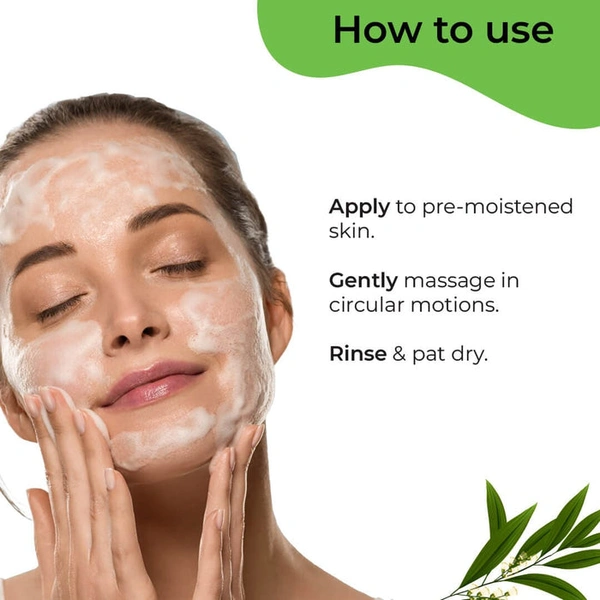 Pilgrim Tea Tree Purifying Gel Face Wash, 100ml | 3.4 fl. oz. | Deep Cleanses Pores | Fights Acne | Gentle