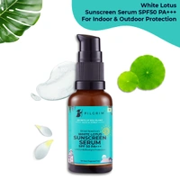Pilgrim White lotus Sunscreen Serum -30 ml SPF 30 PA+++ | with Hyaluronic acid & CICA | Broad-Spectrum Sun Protection | No white cast | Oil & Silicon free | Non-greasy | Lightweight | UVA and UVB protection | Korean skin care | For All skin types