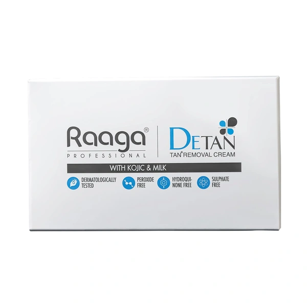 Raaga Professional De-Tan Pack | Effective Tan Removal Cream | Skin Brightening Treatment | Dermatologically Tested | Sulphate Free | 72g