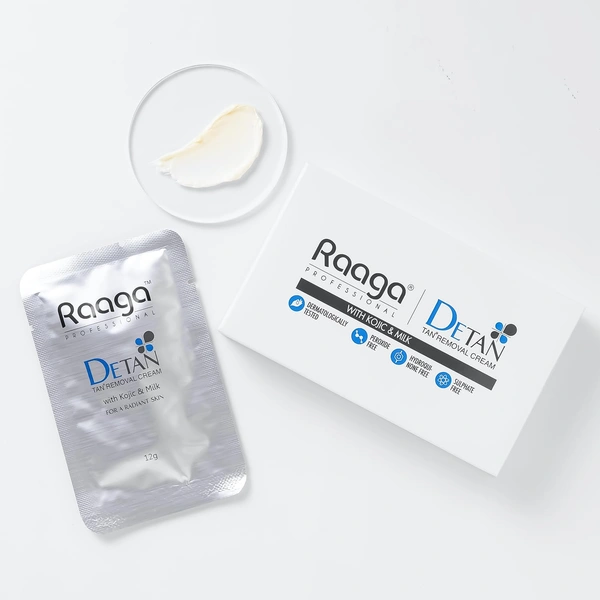 Raaga Professional De-Tan Pack | Effective Tan Removal Cream | Skin Brightening Treatment | Dermatologically Tested | Sulphate Free | 72g