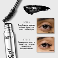 Renee Midnight Mascara 8ml | Volumizing & Lengthening Mascara | Intense Black Lash Definition | Bold, Long-Lasting Lashes | Smudge-Proof Mascara | Darkest Black | Clump-Free | Infused with Vitamin E | Suitable for All Eye Shapes |