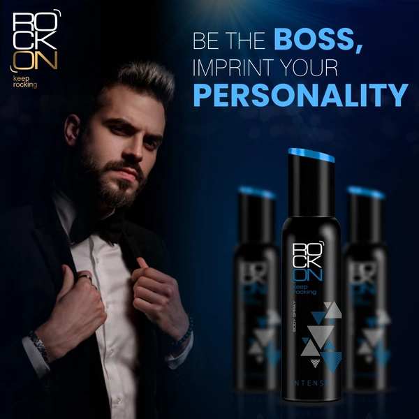 Rock On Intense Body Spray 150ml | Unisex Long-Lasting Fragrance Deodorant | Refreshing & Energizing Body Spray for Men & Women | Daily Odor Control