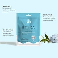 Sara Beuty Hydra Aqua Bomb Facial Kit for Skin Brightening with Hyaluronic Acid & Tea Tree | Deep Hydration, Glow Boost, Salon Style Facial Care Kit