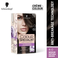 Schwarzkopf Colour Specialist Permanent Hair Colour 100ml| 4.0 Medium Natural Brown Colour with Omegaplex + Hyaluronic Acid | Anti-Breakage Tech | 100% Grey Coverage