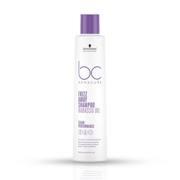 Schwarzkopf Professional Bonacure Frizz Away Shampoo with Babassu Oil | Smooth, Manageable Hair | Frizz Away your Hair | shiny, smooth hair | 250ml