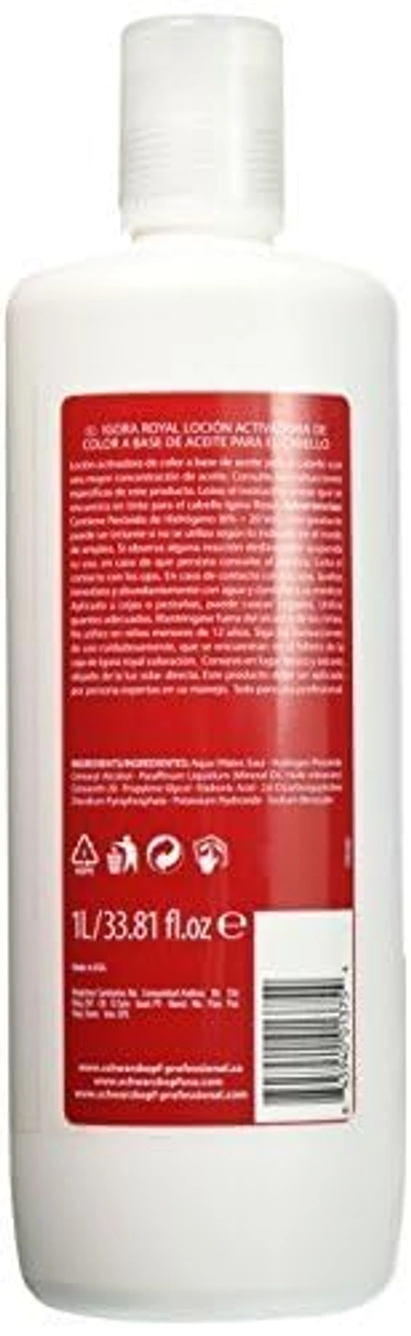 Schwarzkopf Professional Developer 6% 20 Vol 1000ml for Igora Royal| Ideal for Vibrant & Long-Lasting Color | Optimal Lift & Even Results | Salon-Quality Hair Coloring | (Note:By Including Additional Weight charge of Product is 99/-)