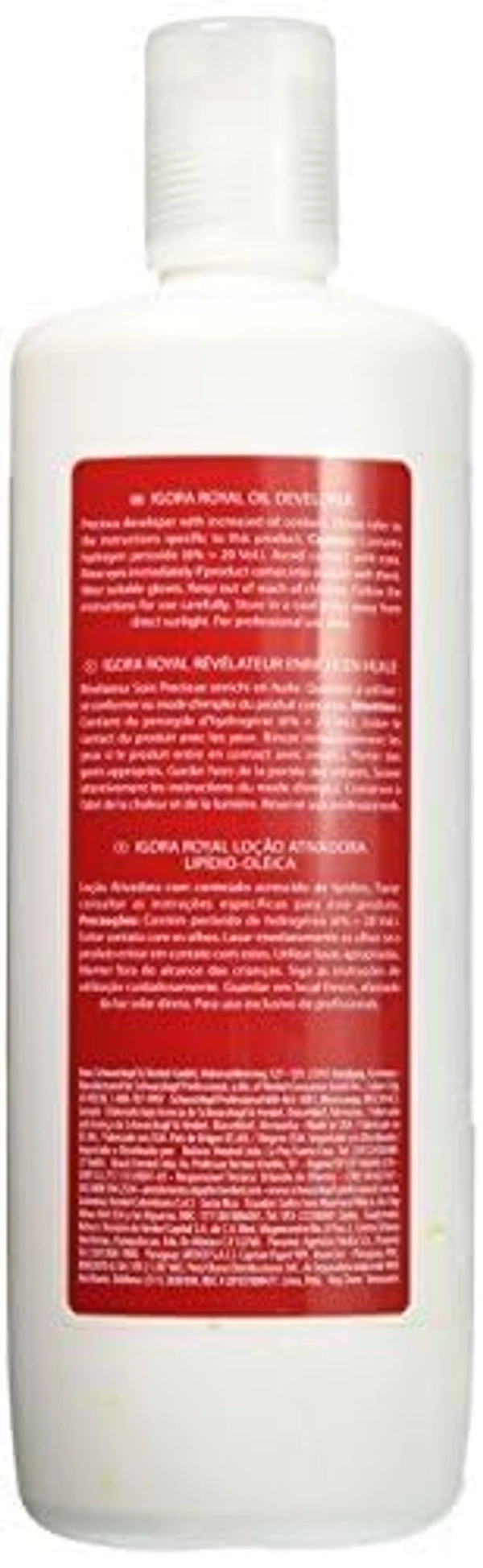 Schwarzkopf Professional Developer 6% 20 Vol 1000ml for Igora Royal| Ideal for Vibrant & Long-Lasting Color | Optimal Lift & Even Results | Salon-Quality Hair Coloring | (Note:By Including Additional Weight charge of Product is 99/-)