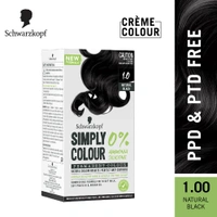 Schwarzkopf Simply Colour Natural Black 1.0 Hair Colour 142.5ml | 100% Grey Coverage | Ammonia & Silicone Free | With Soy Protein, Argan Oil & Oat Milk | Gentle Formula