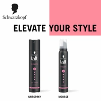 Schwarzkopf Taft Power Mousse for Women & Men| Strong Hold Hair Styling Foam for Long-Lasting Volume | Frizz Control & Flexible Styling | Suitable for All Hair Types