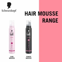 Schwarzkopf Taft Power Mousse for Women & Men| Strong Hold Hair Styling Foam for Long-Lasting Volume | Frizz Control & Flexible Styling | Suitable for All Hair Types