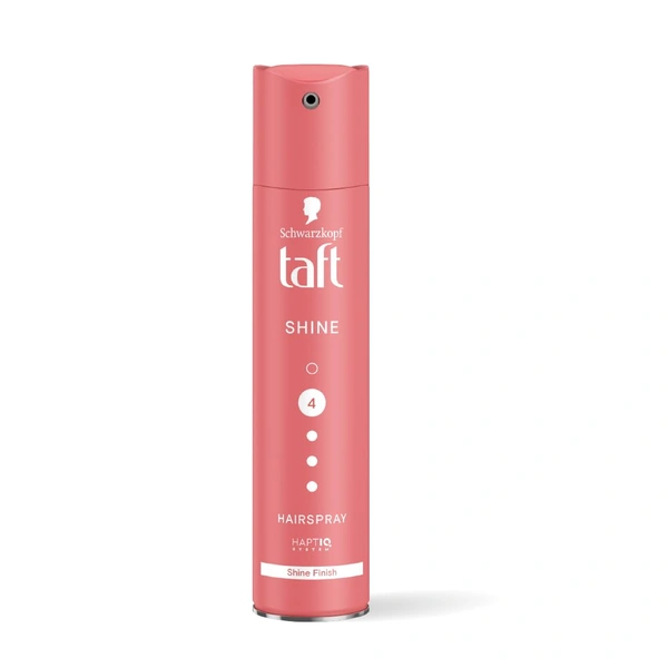 Schwarzkopf TAFT Shine Hair Spray 250ml | Diamond Luminizer Formula for Shiny | Frizz-Free Hair, Strong Hold 4 | Lasts 24+ Hours, Protects from Wind & Humidity