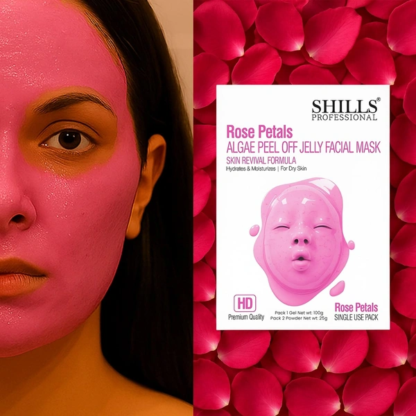 Shills Professional SHILLS Professional Algae Peel Off Jelly Facial Mask 100g 6 Variants Rose Petals | Deep Cleansing, Hydration & Skin Brightening | Spa Treatment for All Skin Types