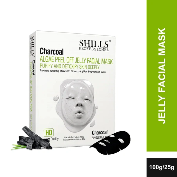 Shills Professional SHILLS Professional Algae Peel Off Jelly Facial Mask 100g 6 Variants Charcoal | Deep Cleansing, Hydration & Skin Brightening | Spa Treatment for All Skin Types