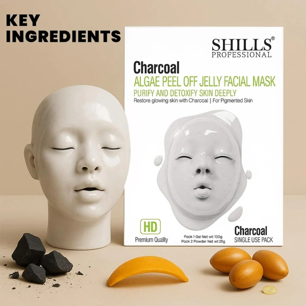 Shills Professional SHILLS Professional Algae Peel Off Jelly Facial Mask 100g 6 Variants Charcoal | Deep Cleansing, Hydration & Skin Brightening | Spa Treatment for All Skin Types