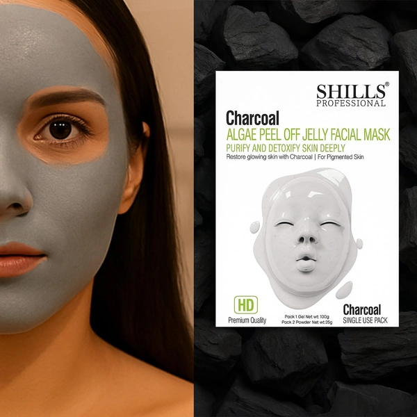 Shills Professional SHILLS Professional Algae Peel Off Jelly Facial Mask 100g 6 Variants Charcoal | Deep Cleansing, Hydration & Skin Brightening | Spa Treatment for All Skin Types