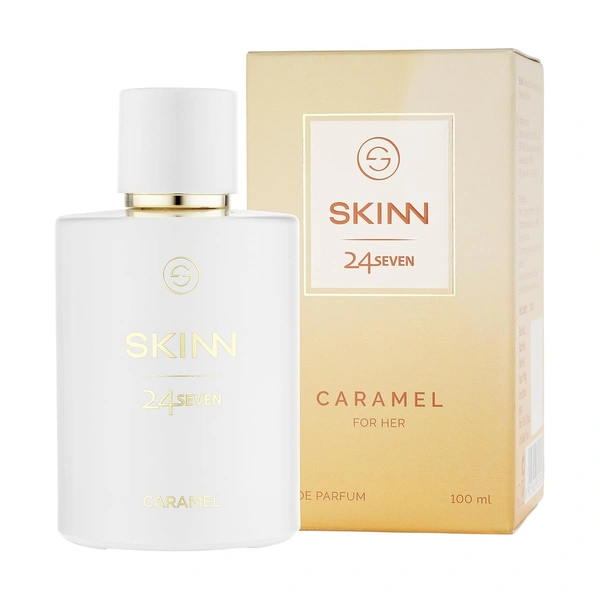 Skinn Titan Skinn 24Seven Caramel Eau De Parfum for Women 100ml | Decadent & Long-Lasting Fragrance | Caramel, Praline & Amber Notes | Ideal for Evening Wear | Premium Perfume for Women