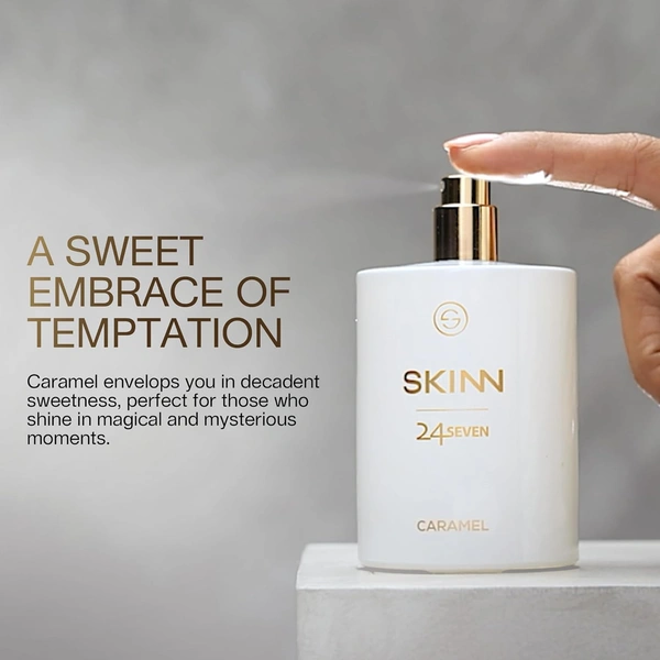 Skinn Titan Skinn 24Seven Caramel Eau De Parfum for Women 100ml | Decadent & Long-Lasting Fragrance | Caramel, Praline & Amber Notes | Ideal for Evening Wear | Premium Perfume for Women