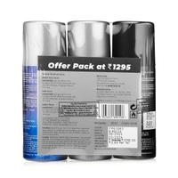 Skinn by Titan Premium Fresh Deodorant Spray for Men (Amalfi Bleu, Stelle, Raw Set of 3, 150 ml Each) | Long-Lasting Freshness & Premium Fragrance for All-Day Confidence