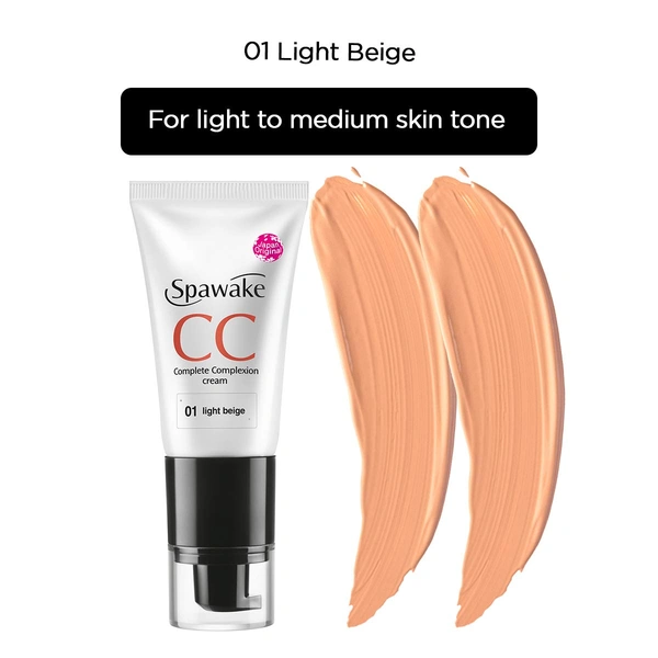 Spawake CC Cream 30g | With SPF 32Pa++ | Anti Pollution Protection | Natural Finish | Suitable For Light to Medium Skin Tone | Lightweight coverage | for All Skin Types | 01 Light Beige