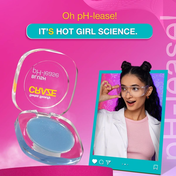 Swiss Beauty CRAZE Blush pH-Lease, Tiny Shimmer Particles for Dewy Glow | Enriched with Macadamia Oil & Olive Oil | Hydrating, Long-Lasting & Lightweight Blush