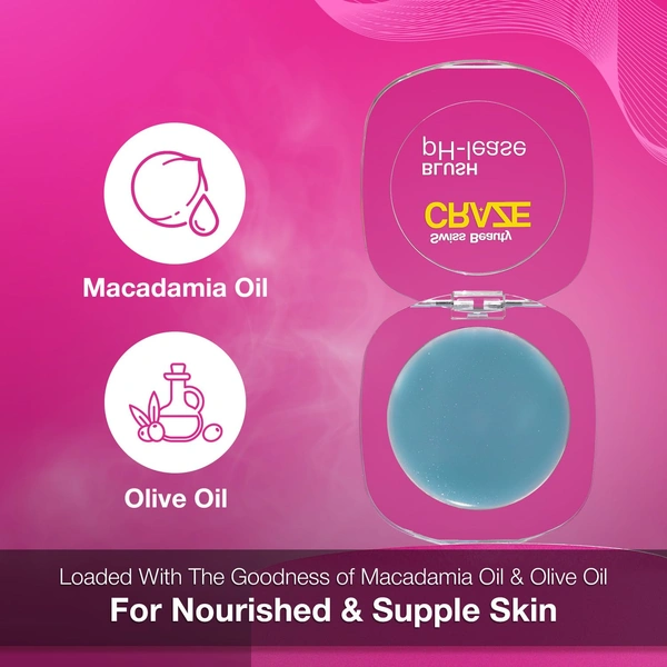 Swiss Beauty CRAZE Blush pH-Lease, Tiny Shimmer Particles for Dewy Glow | Enriched with Macadamia Oil & Olive Oil | Hydrating, Long-Lasting & Lightweight Blush