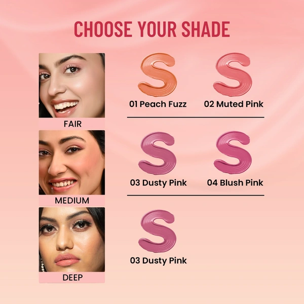 Swiss Beauty Dew It Up Liquid Blush 03-Dusty Pink 4ml | Ultra-Pigmented & Lightweight | Infused with Vitamin E & C | Dewy, Natural Finish | Blendable & Long-Lasting