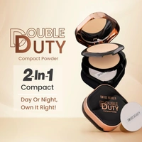 Swiss Beauty Double Duty Compact Powder 18g, Shade 03 Medium Honey / Golden Honey | 2-in-1 Day to Night Compact | Buildable Coverage | With Vitamin E & Hyaluronic Acid