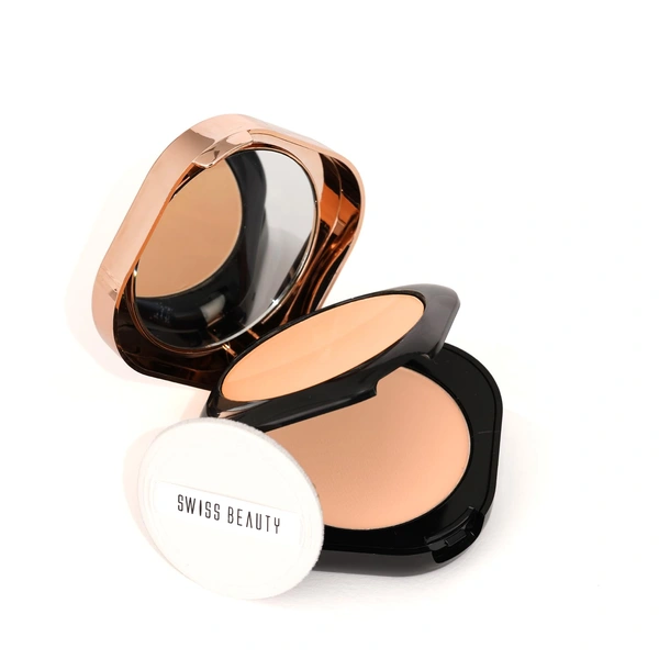 Swiss Beauty Double Duty Compact Powder 18g, Shade 02 Vanilla Sand / Vanilla Glow | 2-in-1 Day to Night Compact | Buildable Coverage | With Vitamin E & Hyaluronic Acid