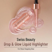Swiss Beauty Drop & Glow Light Brown Liquid Highlighter | Lightweight, Blendable & Long-Lasting | Multi-Use Illuminator for a Radiant, Dewy & Luminous Golden Glow
