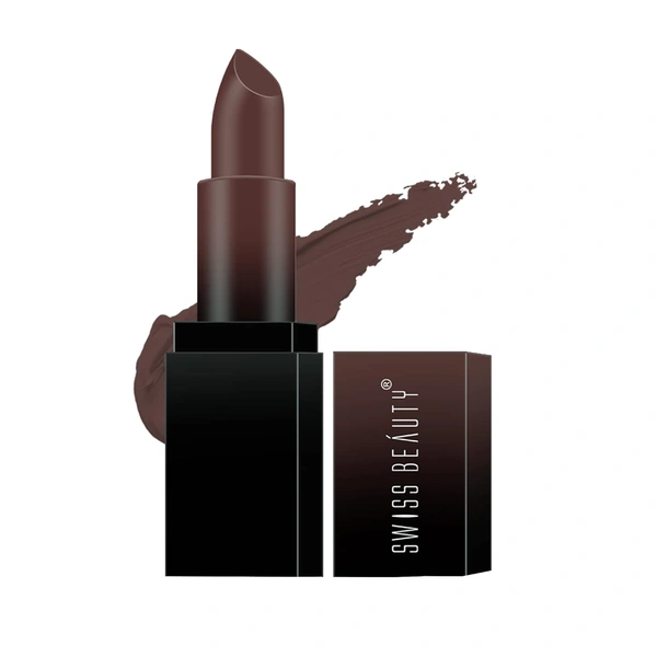 Swiss Beauty HD Matte Lipstick 3.5g | Dark Brown 19| Suitable For All Skin Tones